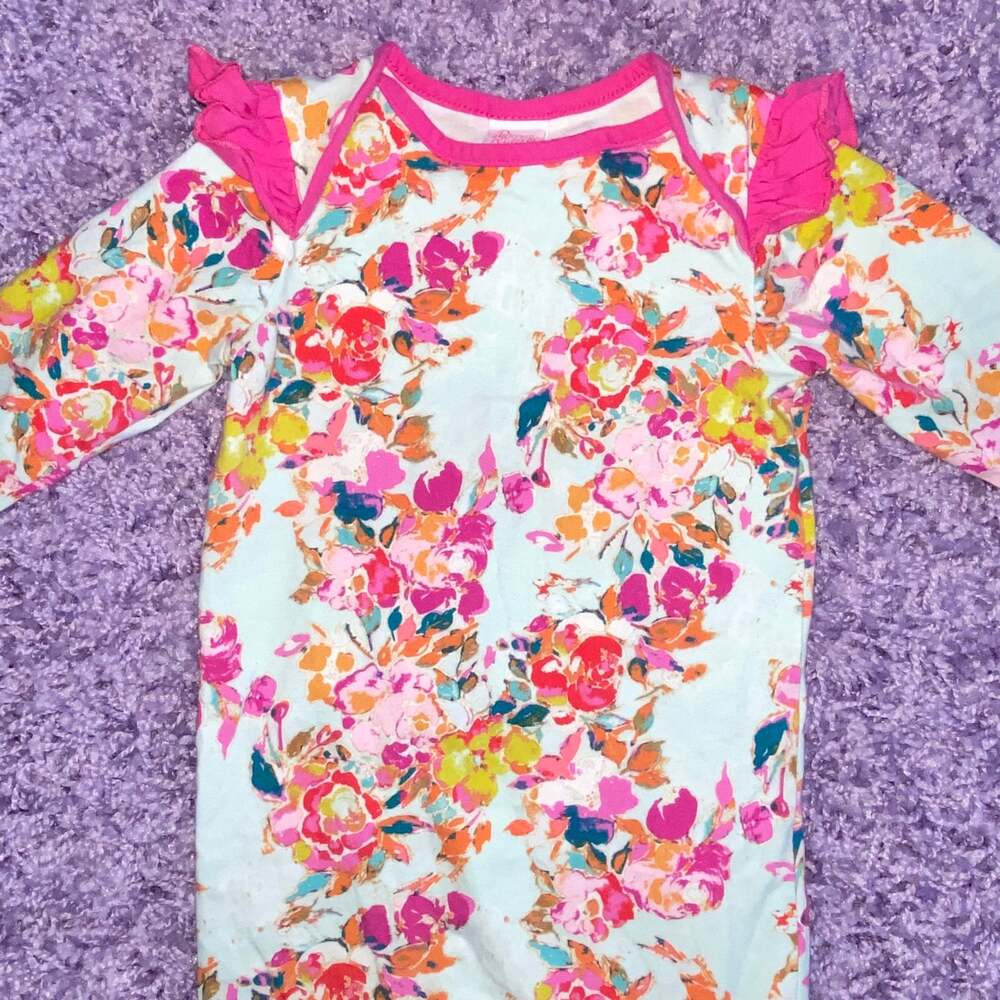24m Ricrac & Ruffles Baby Girls Wild Whims Simply Soft Romper w/ Headband Set - Picture 3 of 6